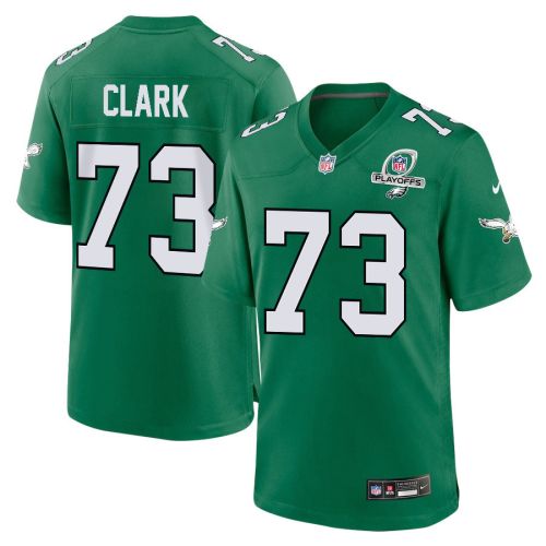 Le'Raven Clark 73 Philadelphia Eagles 2023 Playoffs Patch Alternate Game Men Jersey - Kelly Green