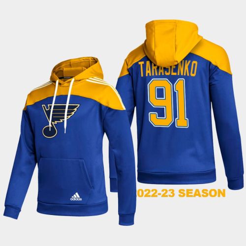 St. Louis Blues 91 Vladimir Tarasenko 2022-23 Blue Hoodie Pullover