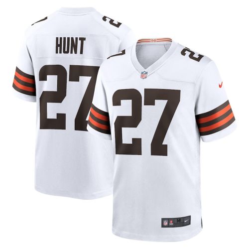 Kareem Hunt 27 Cleveland Browns Game Men Jersey - White