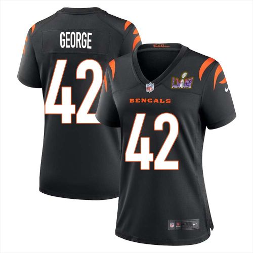 Allan George 42 Cincinnati Bengals Super Bowl LVIII Women Home Limited Jersey - Black