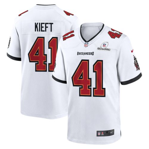 Ko Kieft 41 Tampa Bay Buccaneers 2024 Divisional Patch Game Men Jersey - White