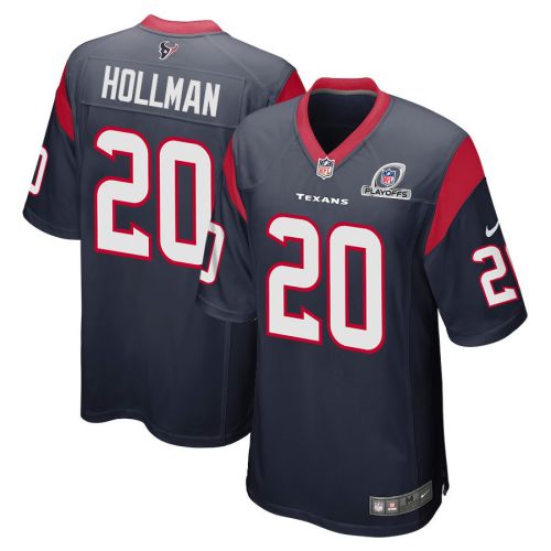 Ka'dar Hollman 20 Houston Texans 2023 Playoffs Patch Game Men Jersey - Navy