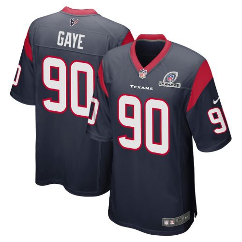 Ali Gaye 90 Houston Texans 2023 Playoffs Patch Game Men Jersey - Navy