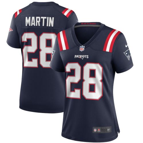 Curtis Martin 28 New England Patriots Women Game Retired Jersey - Navy