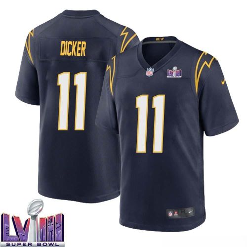 Cameron Dicker 11 Los Angeles Chargers Super Bowl LVIII Men Alternate Game Jersey - Navy