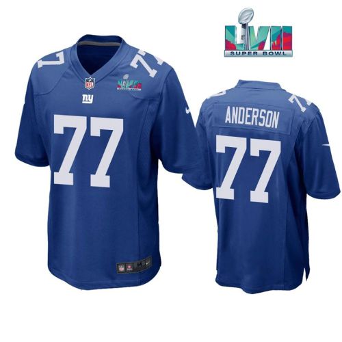 Jack Anderson 77New York Giants Super Bowl LVII Super Bowl LVII Royal Men Game Jersey