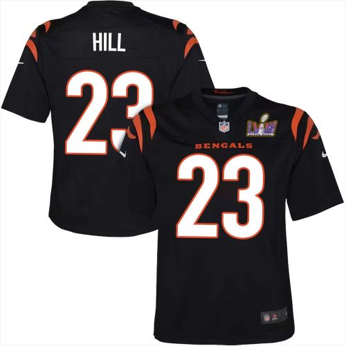 Dax Hill 23 Cincinnati Bengals Super Bowl LVIII YOUTH Home Limited Jersey - Black