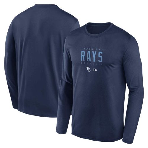 Tampa Bay Rays Team Logo Legend Performance Long Sleeve T-Shirt - Navy