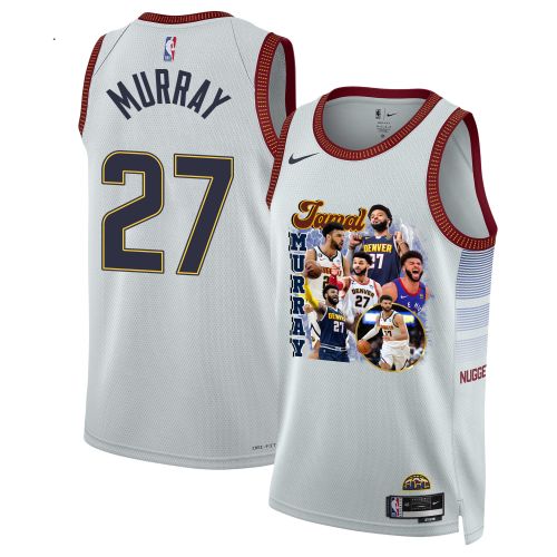 Jamal Murray 27 Denver Nuggets Playmaking Maestro 2023 NBA Champions Swingman Jersey - White