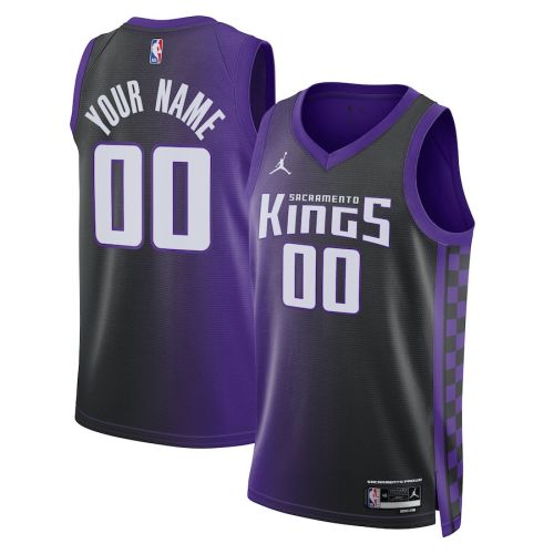 Sacramento Kings Statement Swingman Custom Jersey - Black/Purple