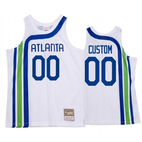 Custom 00 Atlanta Hawks HWC Throwback Jersey White