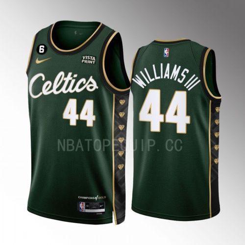 Robert Williams III 44 Boston Celtics 2022-23 City Edition Green Men Jersey Honor Bill Russell 11 Gold Diamonds