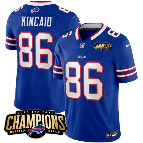 Dalton Kincaid 86 Buffalo Bills 2023 AFC East Champions Patch Game Men Jersey - Royal