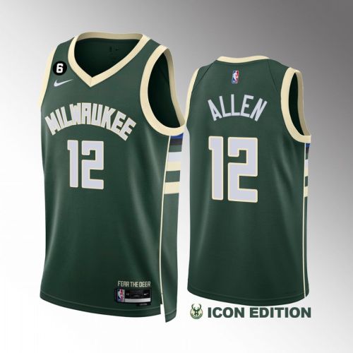 Grayson Allen 12 2022-23 Milwaukee Bucks Green Icon Edition Jersey Swingman