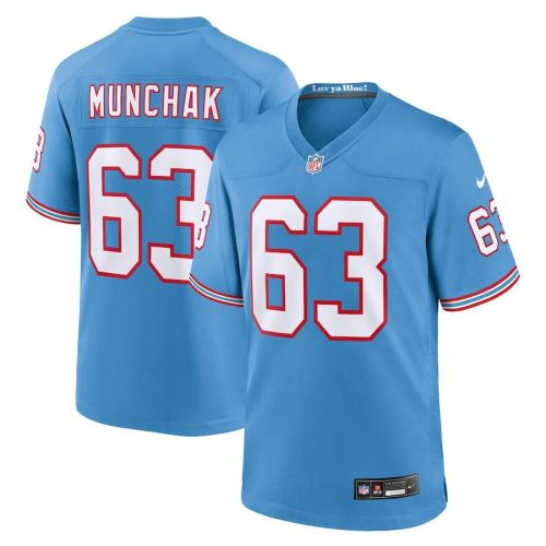 Mike Munchak 63 Tennessee Titans Oilers Throwback Alternate Game Men Jersey - Light Blue