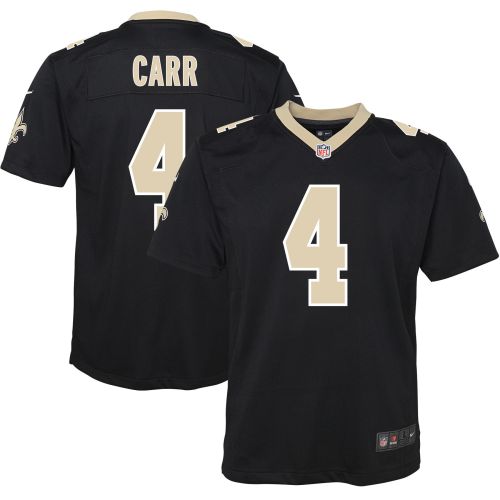 Derek Carr 4 New Orleans Saints Game Youth Jersey - Black