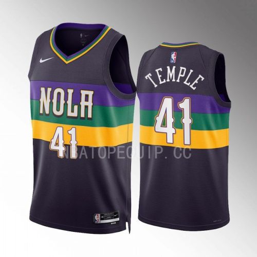 Garrett Temple 41 New Orleans Pelicans Purple Jersey 2022-23 City Edition Swingman