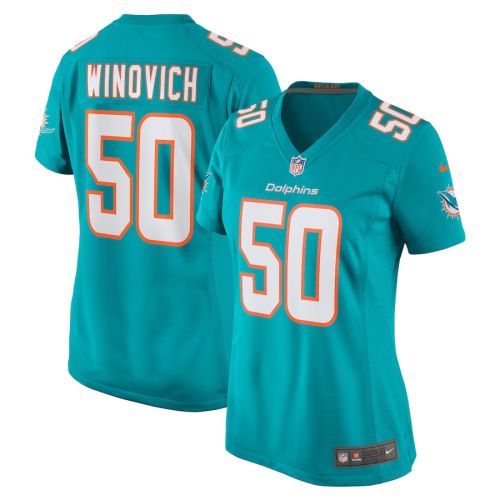 Chase Winovich 50 Miami Dolphins Women Team Game Jersey - Aqua