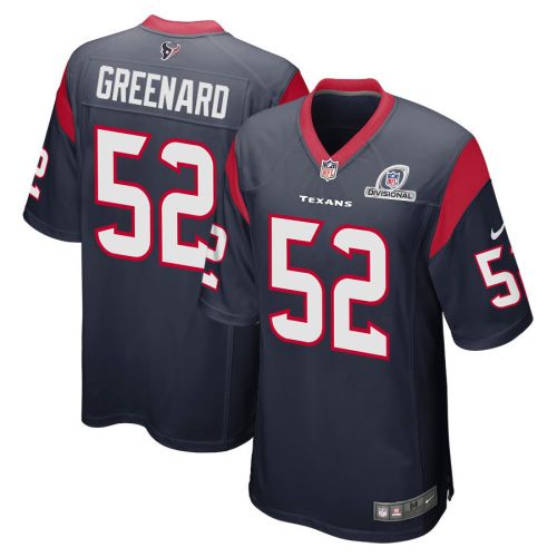 Jonathan Greenard 52 Houston Texans 2024 Divisional Patch Game Men Jersey - Navy