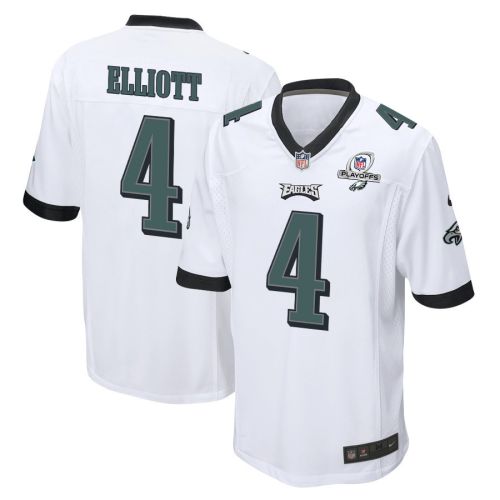 Jake Elliott 4 Philadelphia Eagles 2023 Playoffs Patch Game Men Jersey - White