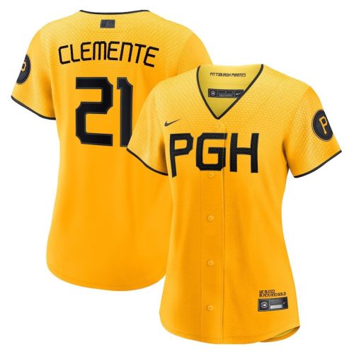 Roberto Clemente 21 Pittsburgh Pirates 2023 City Connect Women Jersey - Gold