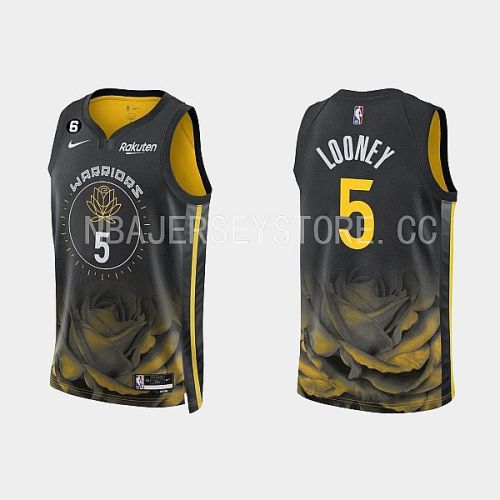 Golden State Warriors 5 Kevon Looney 2022-23 City Edition Black Men Jersey