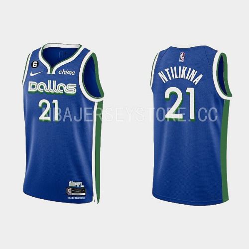 Dallas Mavericks 21 Frank Ntilikina 2022-23 City Edition Royal Men Jersey