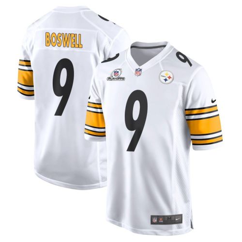 Chris Boswell 9 Pittsburgh Steelers 2023 Playoffs Patch Game Men Jersey - White