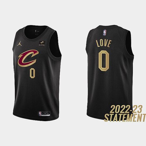 Cleveland Cavaliers 0 Kevin Love 2022-23 Statement Edition Black Men Jersey