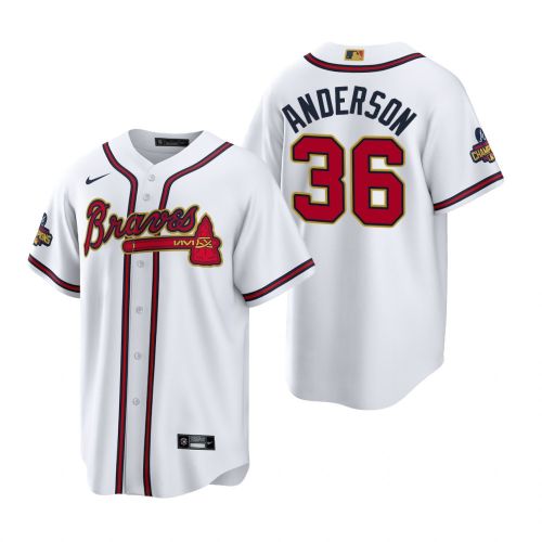 Ian Anderson Atlanta Braves White 2022-23 Gold Program Jersey