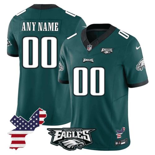 Philadelphia Eagles Philadelphia Patch Game Men Custom Jersey - Midnight Green