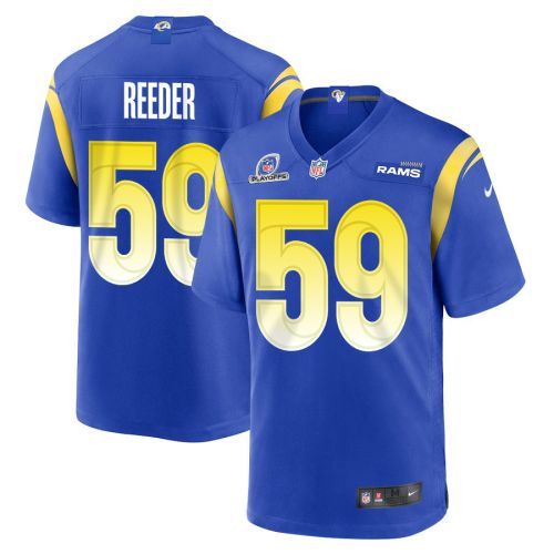 Troy Reeder 59 Los Angeles Rams 2023 Playoffs Patch Game Men Jersey - Royal