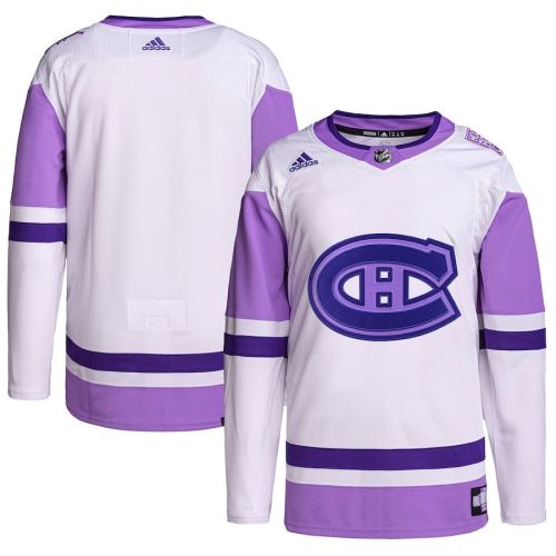 Montreal Canadiens Hockey Fights Cancer Primegreen Men Jersey - White/Purple