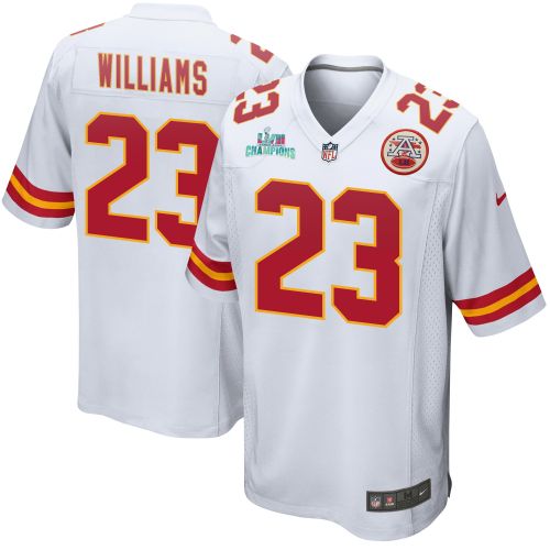 Joshua Williams 23 Kansas City Chiefs Super Bowl LVII Champions Men Game Jersey - White