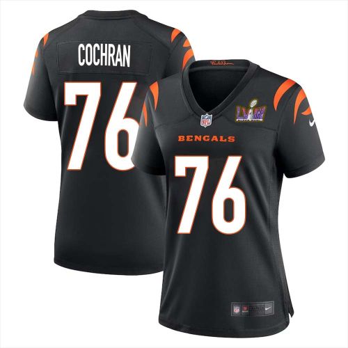 Devin Cochran 76 Cincinnati Bengals Super Bowl LVIII Women Home Limited Jersey - Black