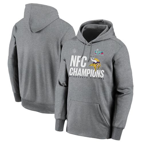 Minnesota Vikings NFC Conference Champions Light Grey Pullover Hoodie