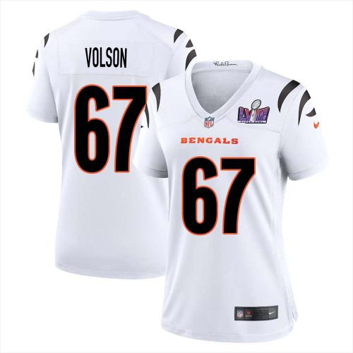 Cordell Volson 67 Cincinnati Bengals Super Bowl LVIII Women Away Limited Jersey - White