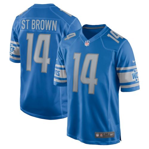 Amon-Ra St. Brown 14 Detroit Lions Men Game Jersey - Blue