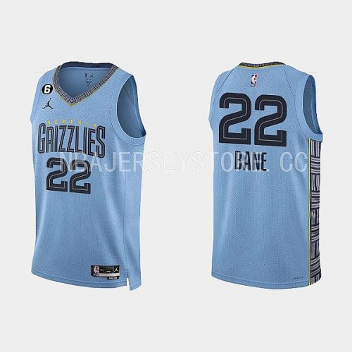 Memphis Grizzlies 22 Desmond Bane 2022-23 Statement Edition Light Blue Men Jersey