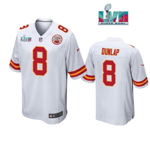 Carlos Dunlap 8 Kansas City Chiefs Super Bowl LVII White Men Game Jersey