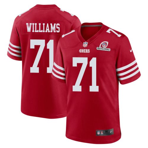 Trent Williams 71 San Francisco 49ers 2024 Divisional Patch Game Men Jersey - Scarlet