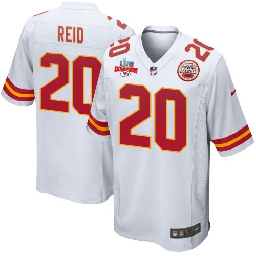 Justin Reid 20 Kansas City Chiefs Super Bowl LVII Champions 3 Stars Men Game Jersey - White