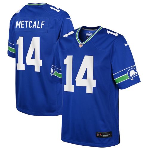 DK Metcalf 14 Seattle Seahawks Throwback Game Youth Jersey - Royal