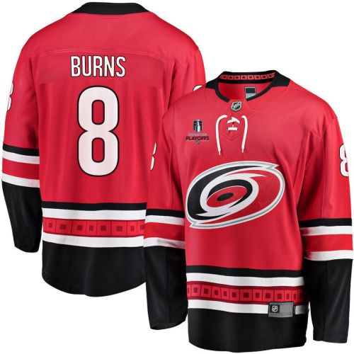 Brent Burns 8 Carolina Hurricanes Stanley Cup 2023 Playoffs Patch Home Breakaway Men Jersey - Red