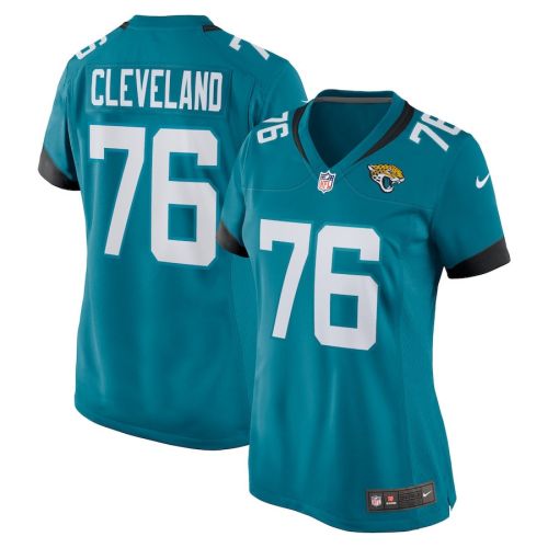 Ezra Cleveland 76 Jacksonville Jaguars Women Game Jersey - Teal