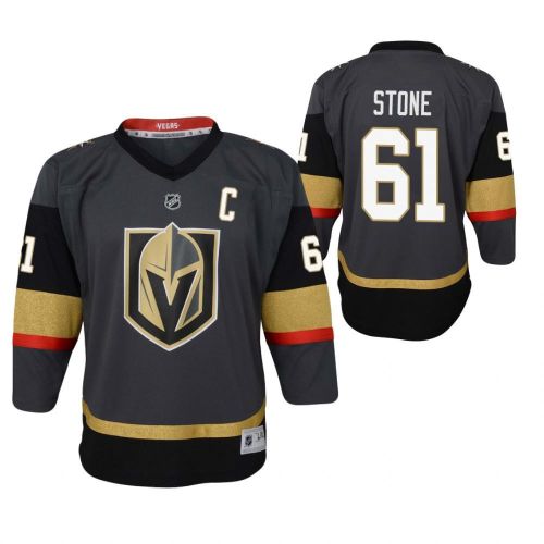 Youth Jersey Vegas Golden Knights Mark Stone 61 Home Black 2023 Captain Jersey Jersey