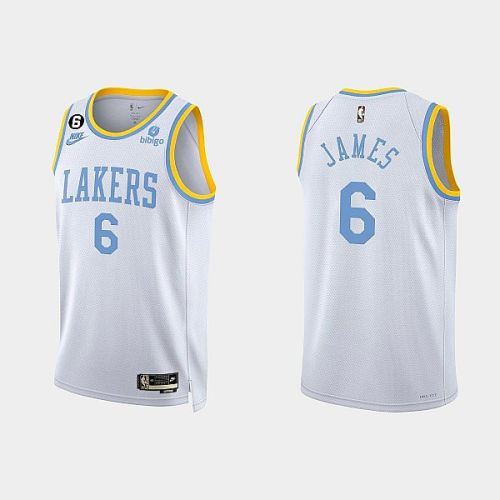 Los Angeles Lakers LeBron James 6 2022-23 Classic Edition White Men Jersey