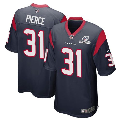 Dameon Pierce 31 Houston Texans 2024 Divisional Patch Game Men Jersey - Navy