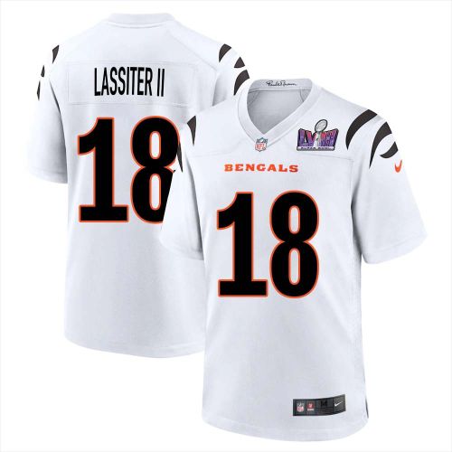 Kwamie Lassiter II 18 Cincinnati Bengals Super Bowl LVIII Men Away Limited Jersey - White