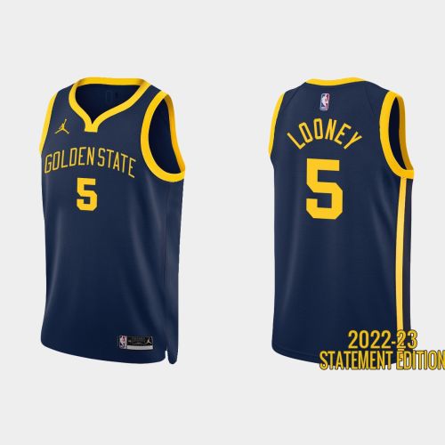 Golden State Warriors 5 Kevon Looney 2022-23 Statement Edition Navy Men Jersey